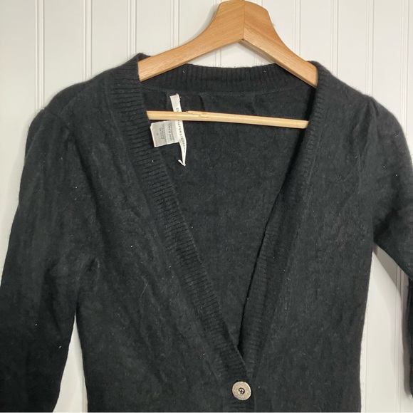 diane von furstenberg Sweater Cardigan Black Small 100% Cashmere - Picture 2 of 6